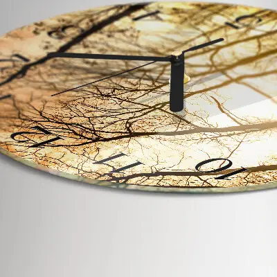 Ronde glas klok Bomen