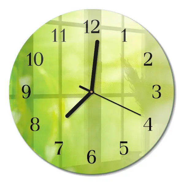 Wandklok glas decoratie rond Gras