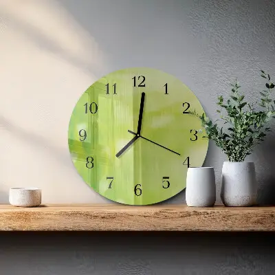 Wandklok glas decoratie rond Gras