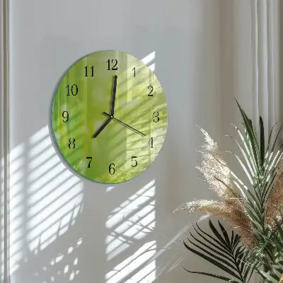 Wandklok glas decoratie rond Gras