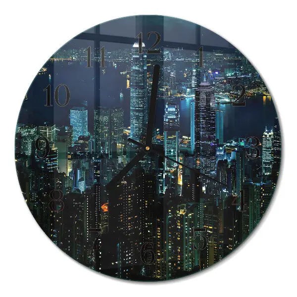 Wandklok glas decoratie rond Horizon