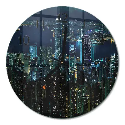 Wandklok glas decoratie rond Horizon
