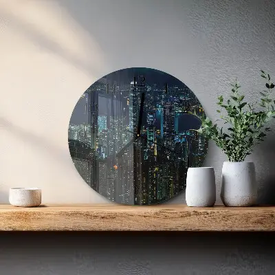 Wandklok glas decoratie rond Horizon