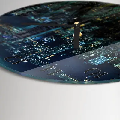 Wandklok glas decoratie rond Horizon