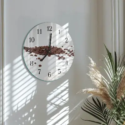 Klok glas met opdruk rond Koffiebonen