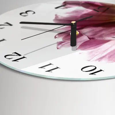Ronde glazen wandklok Tulpen