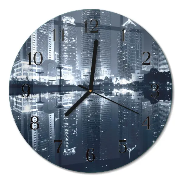 Wandklok glas decoratie rond Horizon