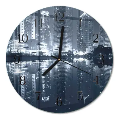 Wandklok glas decoratie rond Horizon