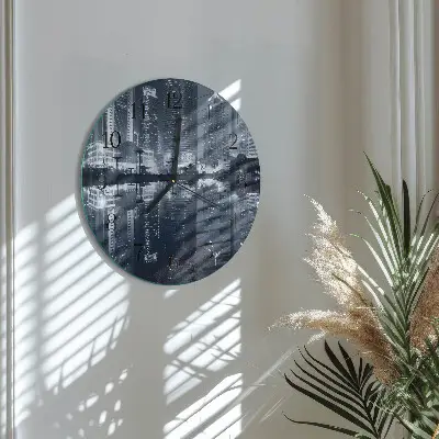 Wandklok glas decoratie rond Horizon
