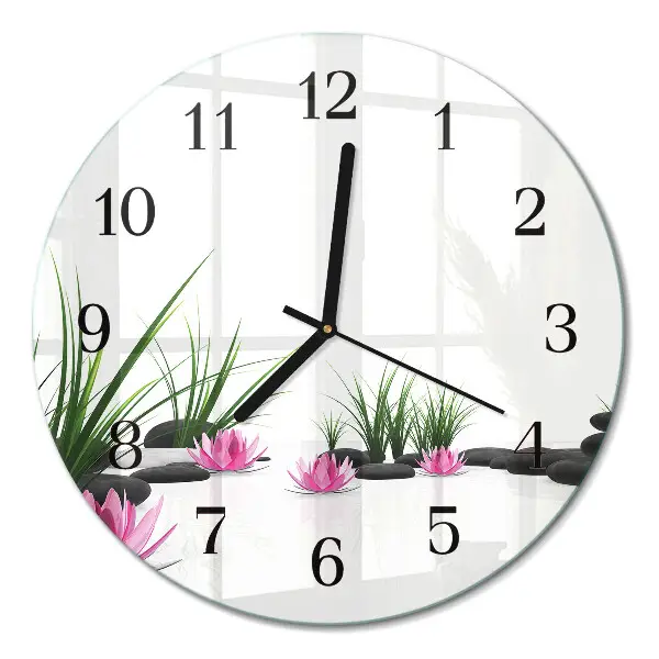 Klok glas met opdruk rond Lotusbloem