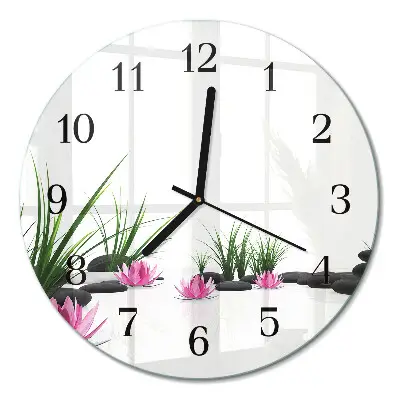 Klok glas met opdruk rond Lotusbloem