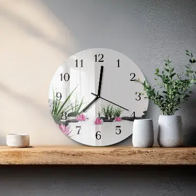 Klok glas met opdruk rond Lotusbloem