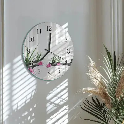 Klok glas met opdruk rond Lotusbloem
