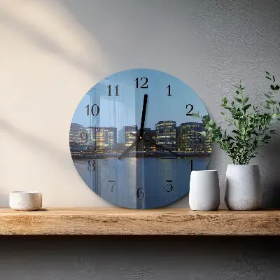 Ronde glas klok Horizon