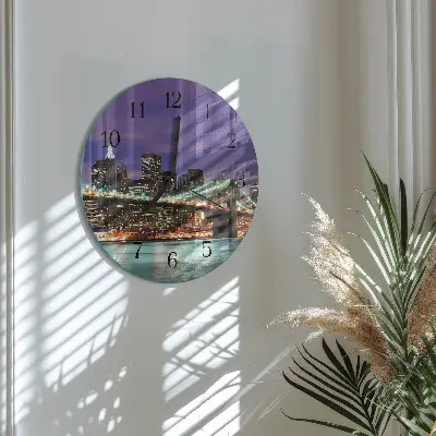 Ronde glazen wandklok De brug aan de horizon
