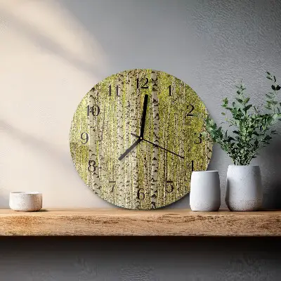 Ronde glazen klok Berkenbos
