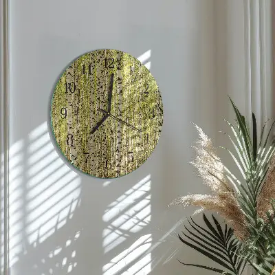 Ronde glazen klok Berkenbos