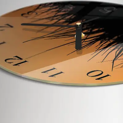 Wandklok glas decoratie rond Gras