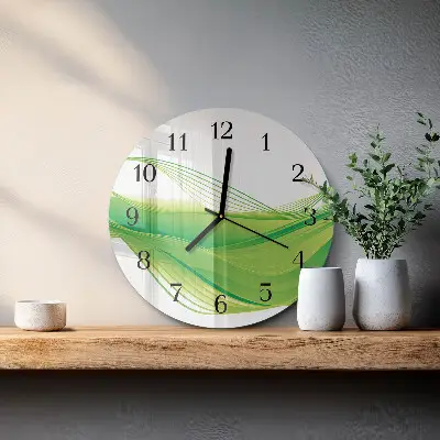 Ronde glas klok Abstracte lijnen