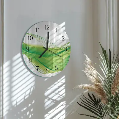 Ronde glas klok Abstracte lijnen