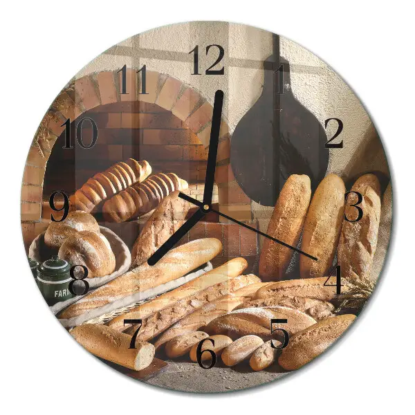 Klok glas met opdruk rond Brood
