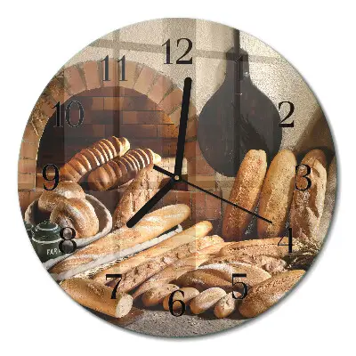 Klok glas met opdruk rond Brood