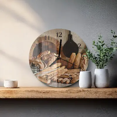 Klok glas met opdruk rond Brood