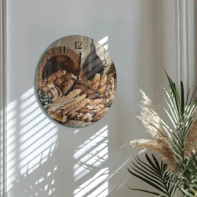 Klok glas met opdruk rond Brood