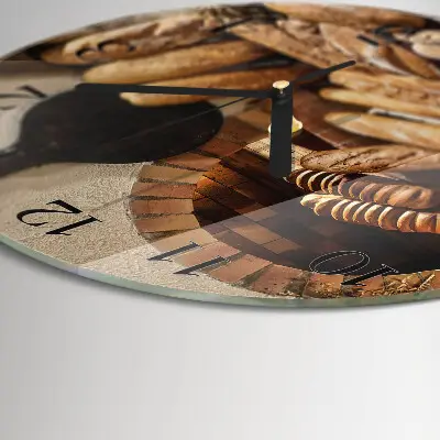 Klok glas met opdruk rond Brood