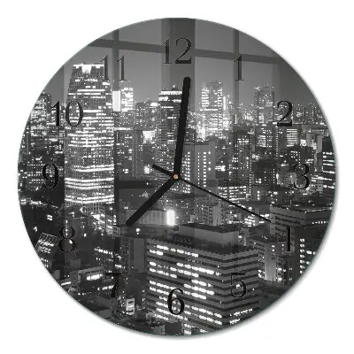 Wandklok glas decoratie rond Horizon