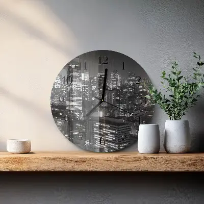 Wandklok glas decoratie rond Horizon