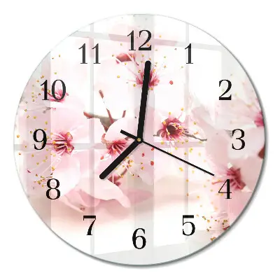 Klok glas met opdruk rond Bloemen