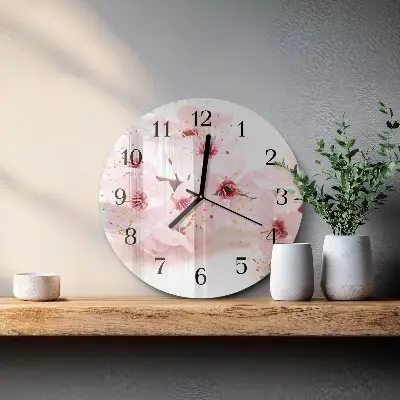 Klok glas met opdruk rond Bloemen