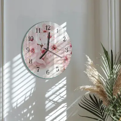 Klok glas met opdruk rond Bloemen