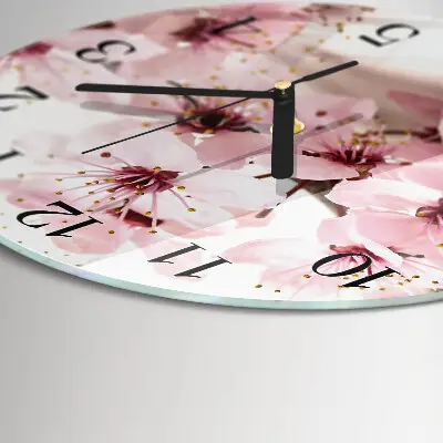 Klok glas met opdruk rond Bloemen