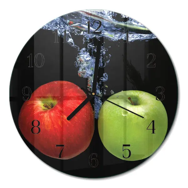 Ronde glas klok Appels