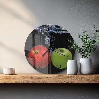 Ronde glas klok Appels