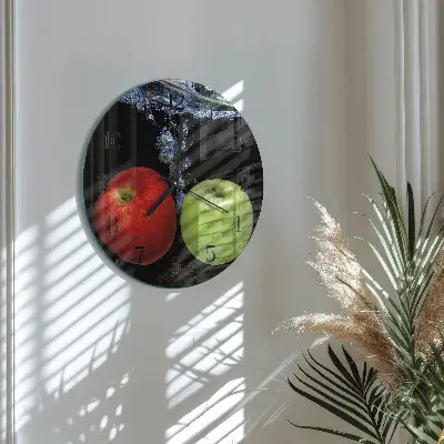 Ronde glas klok Appels