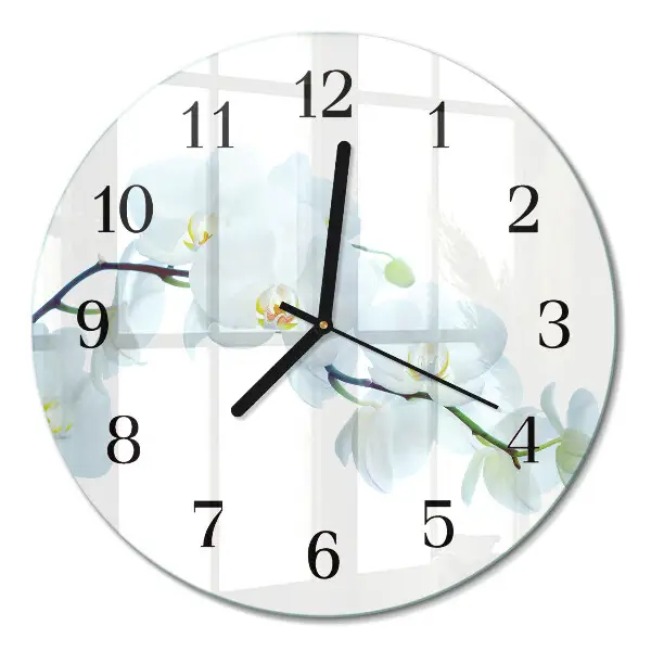 Klok glas met opdruk rond Orchidee