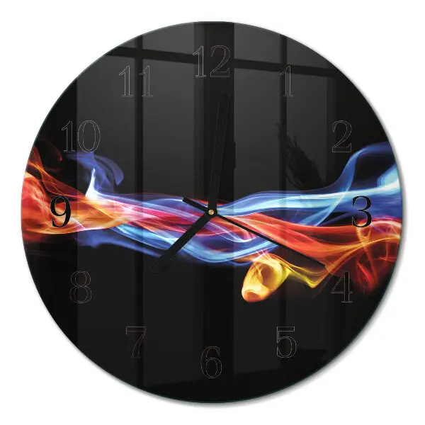 Wandklok glas decoratie rond Abstracte rook