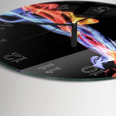 Wandklok glas decoratie rond Abstracte rook