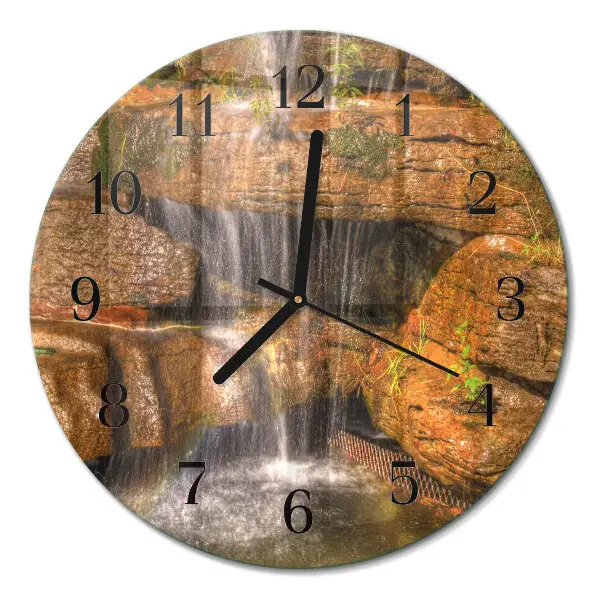 Klok glas met opdruk rond Waterval