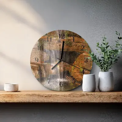 Klok glas met opdruk rond Waterval