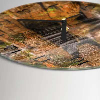 Klok glas met opdruk rond Waterval