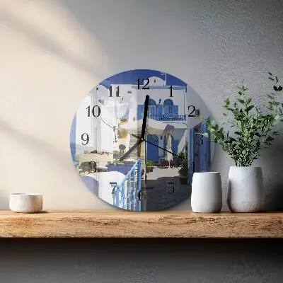 Ronde glazen wandklok Griekenland