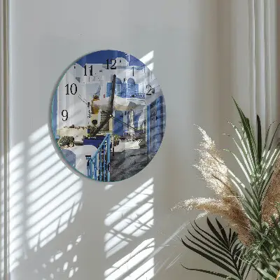 Ronde glazen wandklok Griekenland