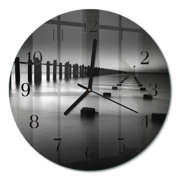 Ronde glas klok Zee