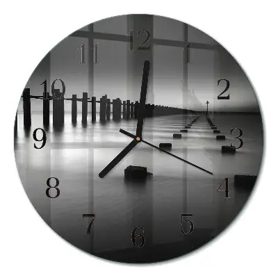 Ronde glas klok Zee