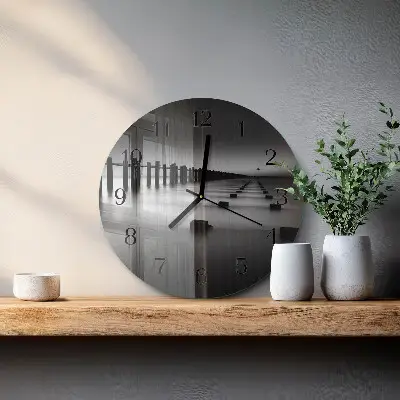 Ronde glas klok Zee