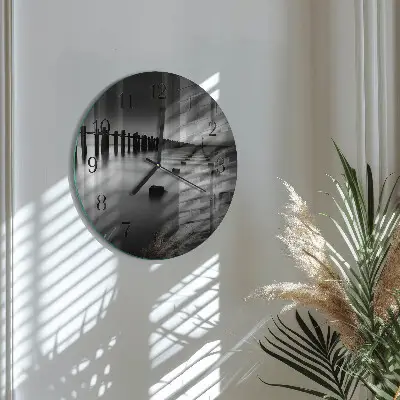 Ronde glas klok Zee